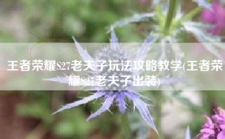 王者荣耀S27老夫子玩法攻略教学(王者荣耀S27老夫子出装)