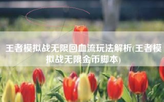 王者模拟战无限回血流玩法解析(王者模拟战无限金币脚本)