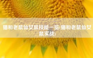 猫和老鼠仙女鼠技能一览(猫和老鼠仙女鼠实战)