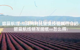 碧蓝航线SSR战列利托里奥技能属性介绍(碧蓝航线研发图纸ssr怎么得)