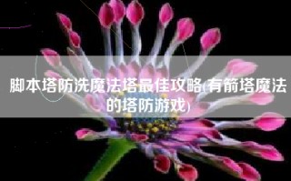 脚本塔防洗魔法塔最佳攻略(有箭塔魔法的塔防游戏)