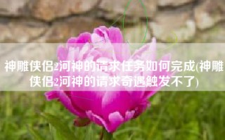 神雕侠侣2河神的请求任务如何完成(神雕侠侣2河神的请求奇遇触发不了)