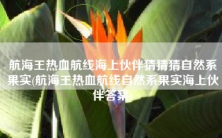 航海王热血航线海上伙伴猜猜猜自然系果实(航海王热血航线自然系果实海上伙伴答案)