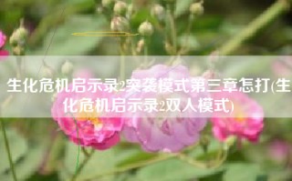 生化危机启示录2突袭模式第三章怎打(生化危机启示录2双人模式)