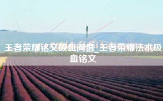 王者荣耀铭文吸血阀值_王者荣耀法术吸血铭文
