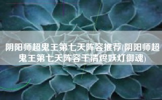阴阳师超鬼王第七天阵容推荐(阴阳师超鬼王第七天阵容千清烬妖灯御魂)