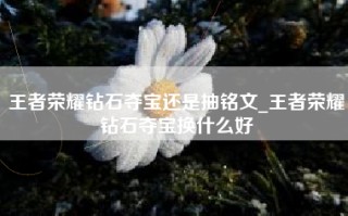 王者荣耀钻石夺宝还是抽铭文_王者荣耀钻石夺宝换什么好