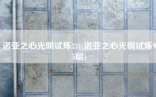 诺亚之心光明试炼231(诺亚之心光明试炼95层)