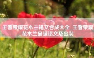 王者荣耀花木兰铭文合成大全_王者荣耀花木兰最强铭文及出装