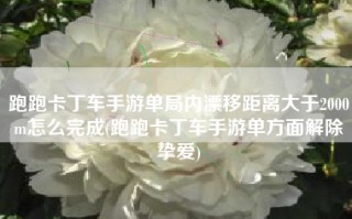 跑跑卡丁车手游单局内漂移距离大于2000m怎么完成(跑跑卡丁车手游单方面解除挚爱)