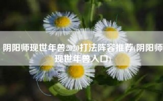 阴阳师现世年兽2020打法阵容推荐(阴阳师现世年兽入口)