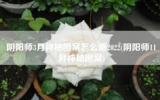 阴阳师3月神秘图案怎么画2022(阴阳师11月神秘图案)