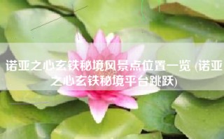 诺亚之心玄铁秘境风景点位置一览 (诺亚之心玄铁秘境平台跳跃)