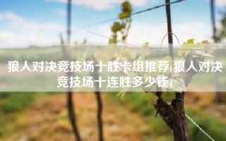 狼人对决竞技场十胜卡组推荐(狼人对决竞技场十连胜多少钱)