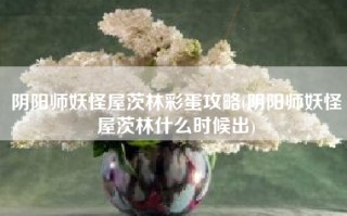 阴阳师妖怪屋茨林彩蛋攻略(阴阳师妖怪屋茨林什么时候出)