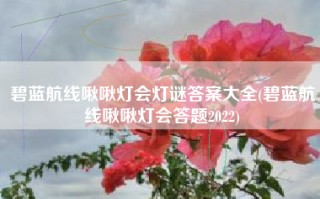 碧蓝航线啾啾灯会灯谜答案大全(碧蓝航线啾啾灯会答题2022)