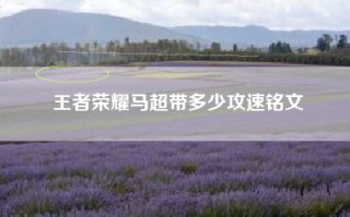 王者荣耀马超带多少攻速铭文