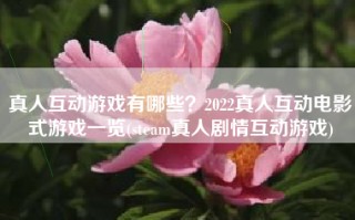 真人互动游戏有哪些？2022真人互动电影式游戏一览(steam真人剧情互动游戏)