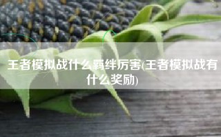 王者模拟战什么羁绊厉害(王者模拟战有什么奖励)