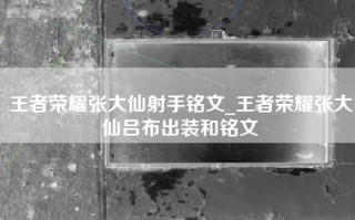 王者荣耀张大仙射手铭文_王者荣耀张大仙吕布出装和铭文