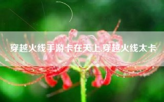 穿越火线手游卡在天上,穿越火线太卡