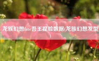 龙族幻想fate吾王捏脸数据(龙族幻想发型)