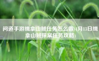 问道手游缉拿山贼任务怎么做(4月13日缉拿山贼探案任务攻略)