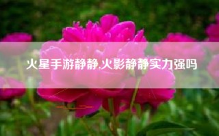 火星手游静静,火影静静实力强吗
