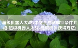 超级机器人大战X中文全成就解锁条件介绍(超级机器人大战x隐藏机体获得方法)