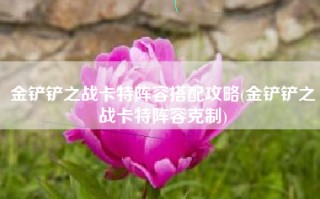 金铲铲之战卡特阵容搭配攻略(金铲铲之战卡特阵容克制)
