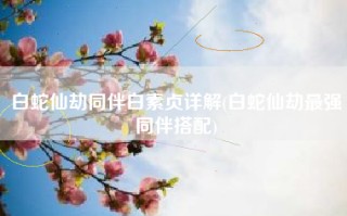 白蛇仙劫同伴白素贞详解(白蛇仙劫最强同伴搭配)