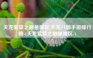 天龙紫禁之巅是哪区,天龙八部手游排行榜-(天龙紫禁之巅是哪区-)