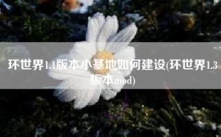 环世界1.1版本小基地如何建设(环世界1.3版本mod)