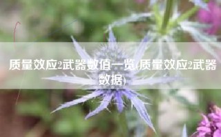 质量效应2武器数值一览(质量效应2武器数据)