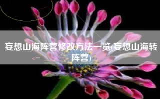妄想山海阵营修改方法一览(妄想山海转阵营)