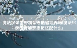 魔法纪录雪野加奈惠值得培养吗(魔法纪录雪野加奈惠记忆配什么)