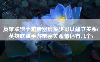 英雄联盟手游亲密度多少可以建立关系(英雄联盟手游亲密关系情侣有几个)