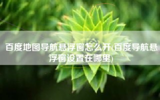 百度地图导航悬浮窗怎么开(百度导航悬浮窗设置在哪里)