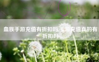 血族手游充值有折扣吗,手游充值真的有折扣吗