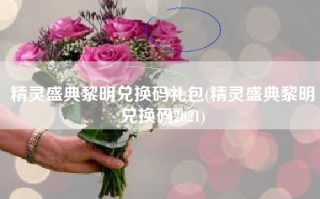 精灵盛典黎明兑换码礼包(精灵盛典黎明兑换码2021)