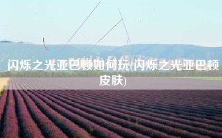 闪烁之光亚巴顿如何玩(闪烁之光亚巴顿皮肤)