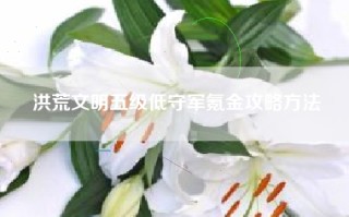 洪荒文明五级低守军氪金攻略方法