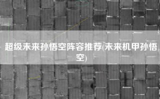 超级未来孙悟空阵容推荐(未来机甲孙悟空)