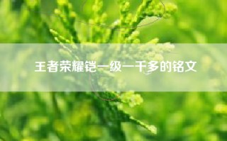 王者荣耀铠一级一千多的铭文