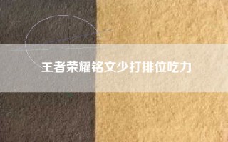 王者荣耀铭文少打排位吃力