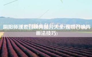 阴阳师现世召唤阵图片大全(现世召唤阵画法技巧)