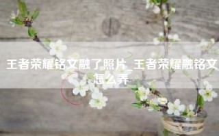 王者荣耀铭文融了照片_王者荣耀融铭文怎么弄