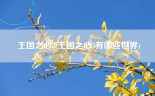 王国之心3(王国之心3有哪些世界)