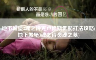 地下城堡3魂之诗克卢修斯低配打法攻略(地下城堡3魂之诗灵魂之墓)
