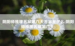 阴阳师推理答案第六天答案是什么(阴阳师推理答案第六天)